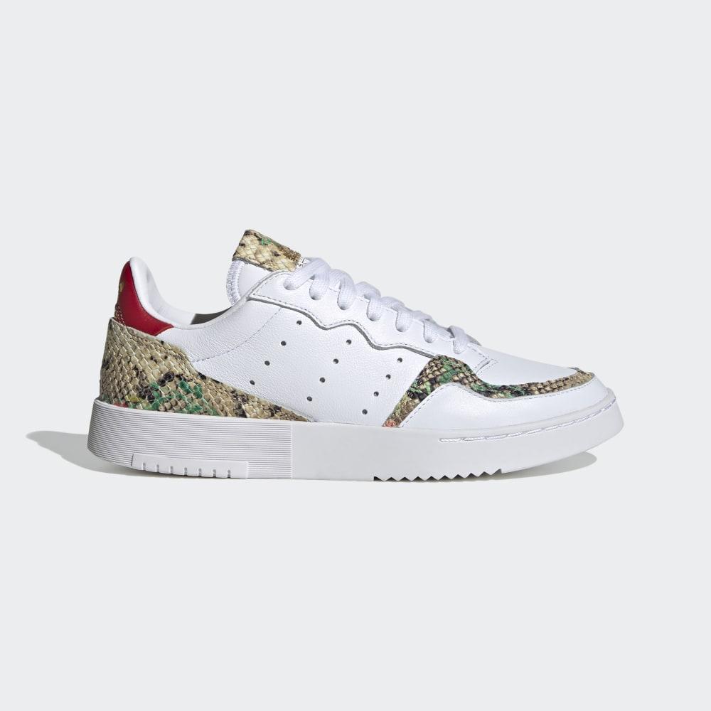 Adidas Women's Supercourt Originals Shoes White/Deep Red/Gold Metal Ireland FV3085